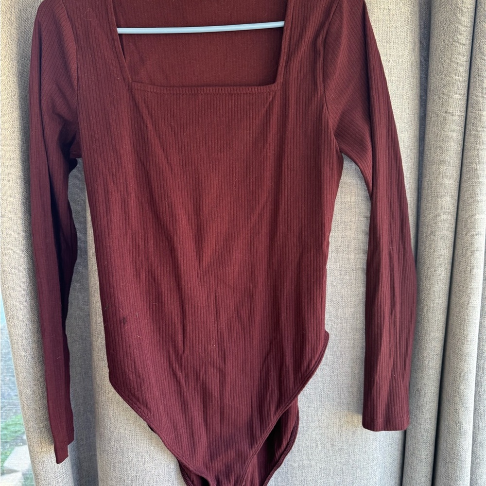 Old Navy Burgundy Long Sleeve Bodysuit